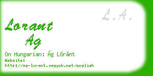 lorant ag business card